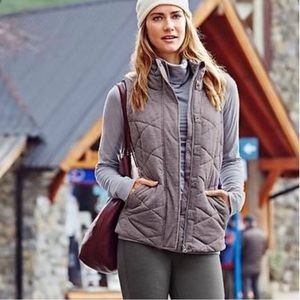 Athleta gray puffer vest sleeveless large